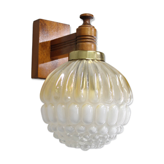 Applique en bois et verre, Tchécoslovaquie, années 1960