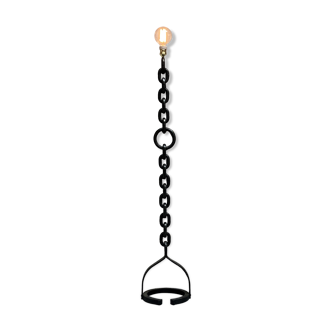 Brutalist floor lamp welded chain