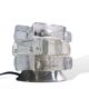 Brutalist solid bubble glass clear and red table lamps 1960s, set of 2