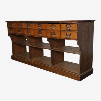 French oak late XIXth century general store shop / display cabinet