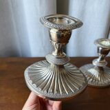 English silver plated candlestick duo "Falstaff"