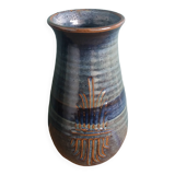 Handcrafted stoneware vase signed Parabis Béarn