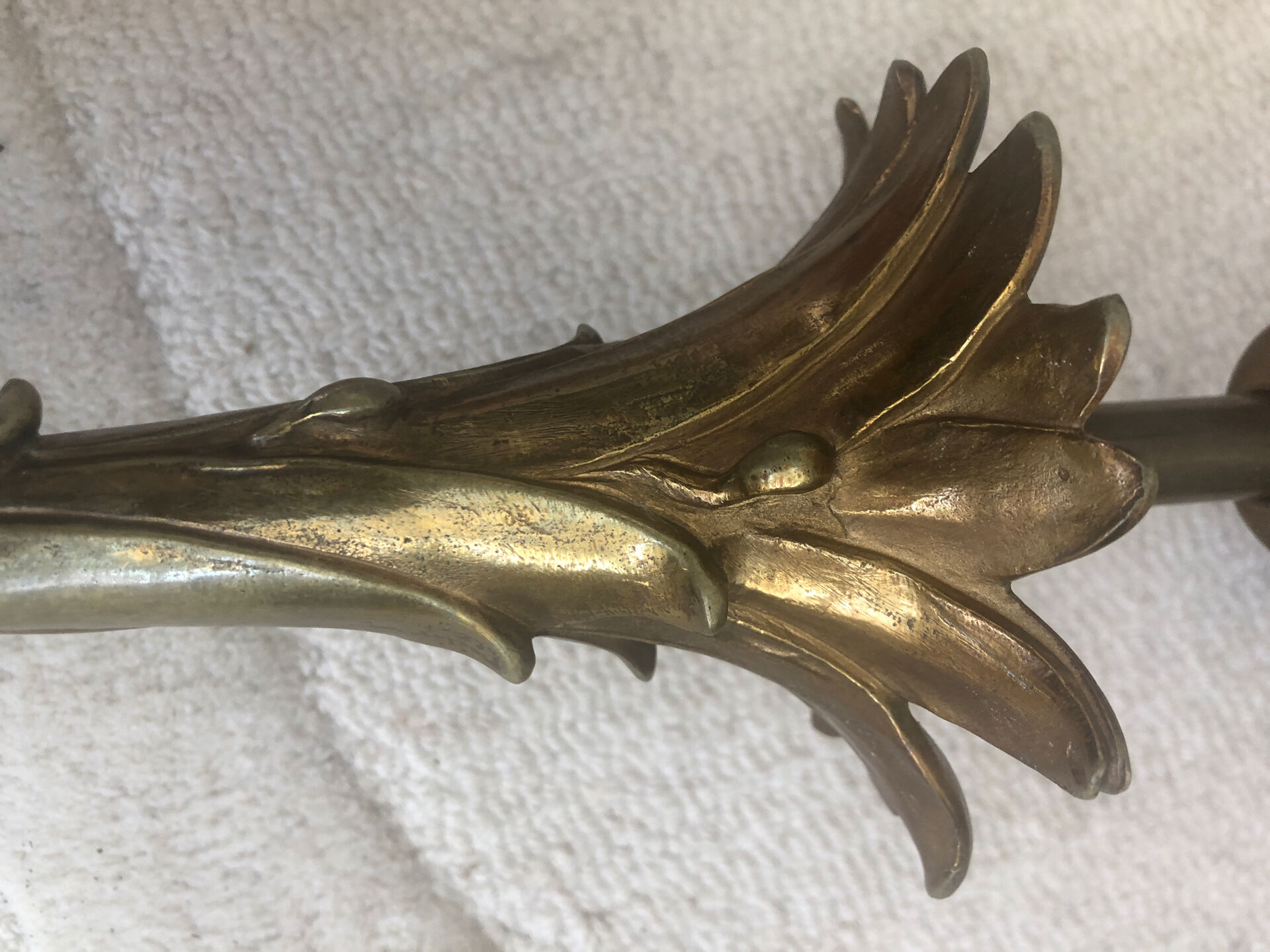 Lampe en bronze décor palmier Maison Bagués années 1970 en TBE