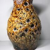 Vase émaux miel vintage en céramique