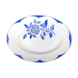 Former plat oavle in faïence of Digoin Sarreguemines model corsica