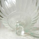 Bell & tray in chiseled & molded glass