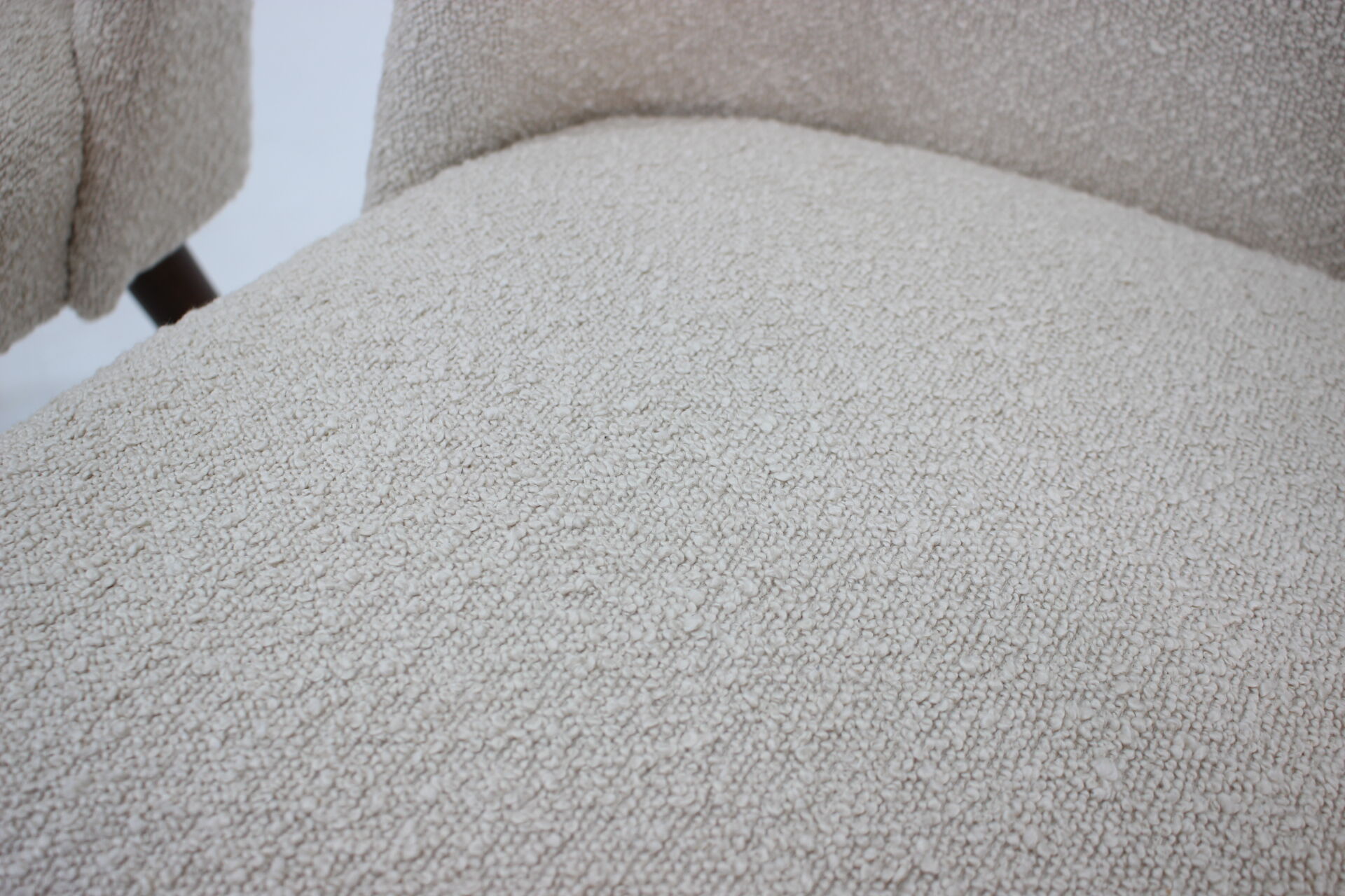1960s pair of side chairs in bouclé