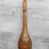 Italian colored bubble glass tall bottle