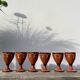6 earthenware stemmed glasses / handcrafted ceramic work