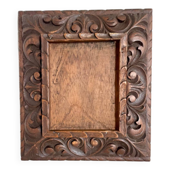 Antique handcarved frame Cedarwood 21.5 cm x 19 cm