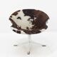 Chaise circle en cuir de vachette de Lusch Erzeugnis 1960s