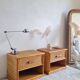 Pair of vintage rattan bedside tables from the 1970s.