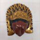 Traditional women's mask - Wood and gold paint