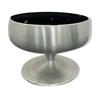 Fleur en aluminium pot rond, années 1970