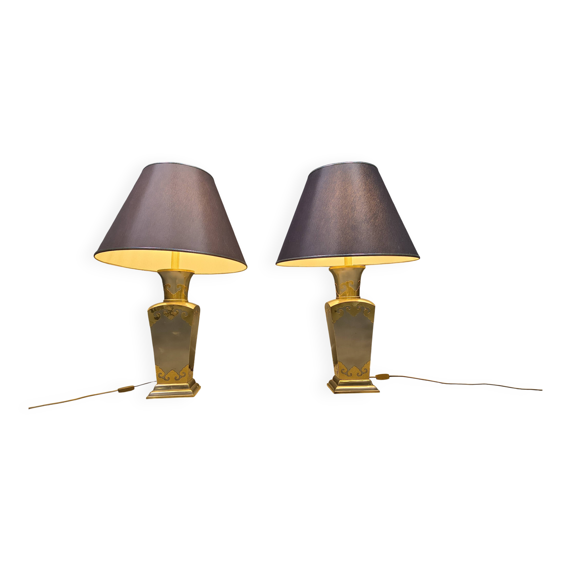 Lampes de table en étain vintage, années 1970 - ensemble de 2