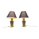 Vintage pewter table lamps, 1970s - set of 2