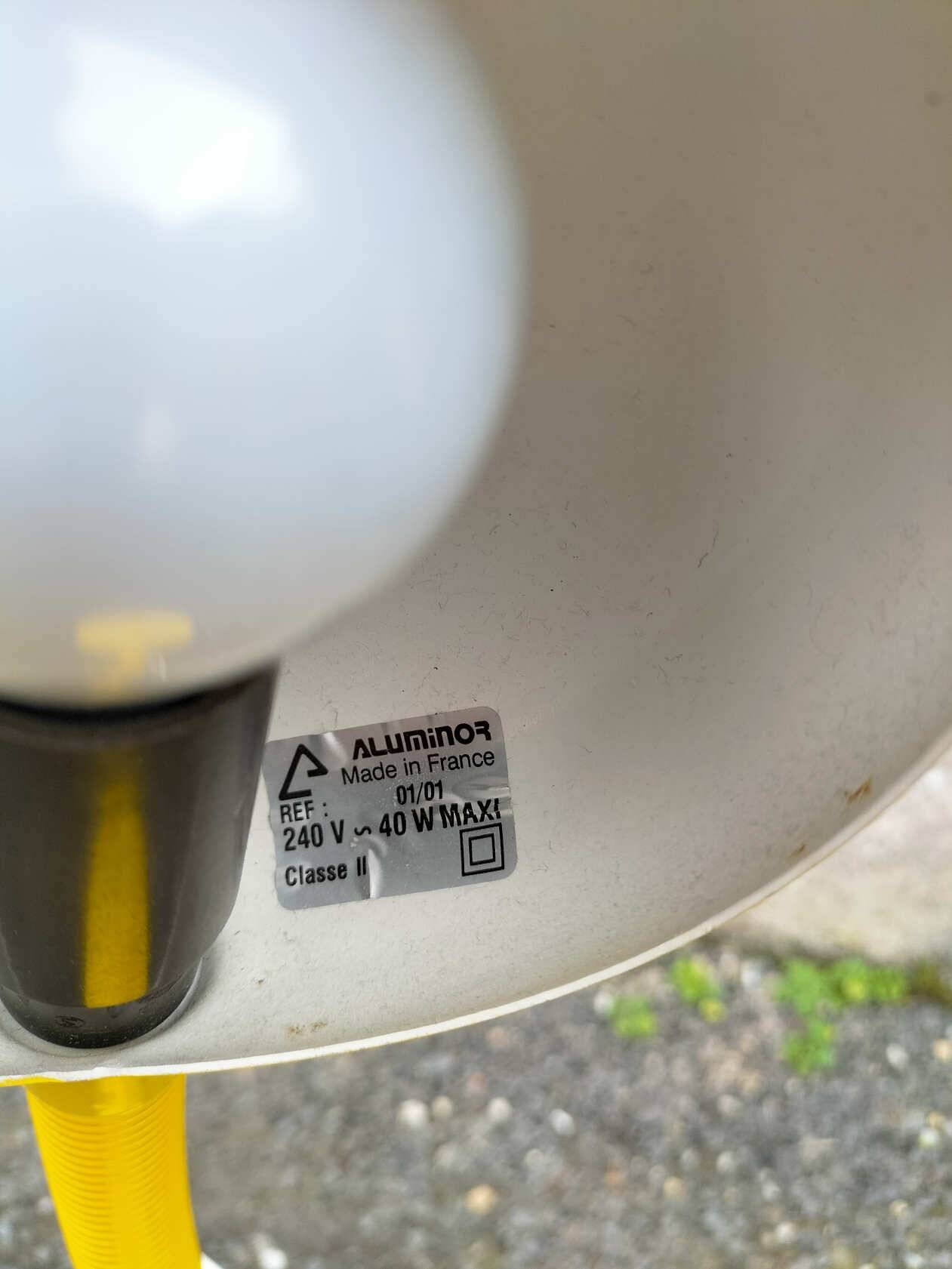 Vintage yellow Aluminor lamp