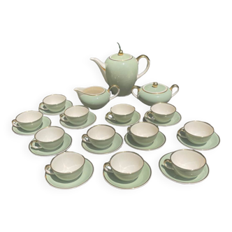 Ancien service à café complet en porcelaine Villeroy & Boch Mettlach modèle Biarritz