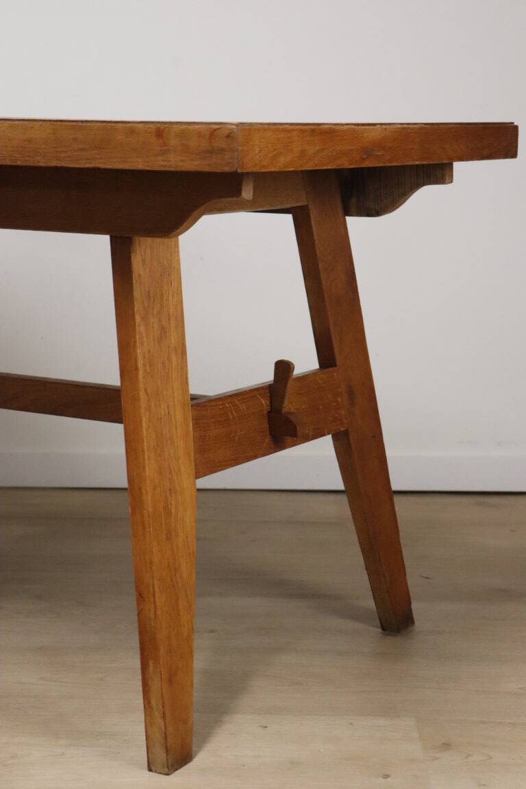 Oak dining table by René Gabriel, 1950