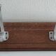 Portemanteau chêne massif patiné et patères aluminium vintage