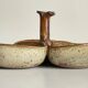 Vintage glazed stoneware appetizer dish