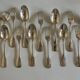 Set de 6 fourchettes, 6 cuillères, 6 petites cuillères modernistes en métal argenté