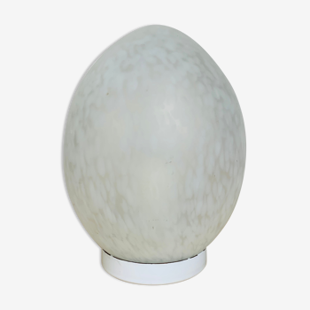 Lampe œuf Domec verre moucheté de Vianne années 70