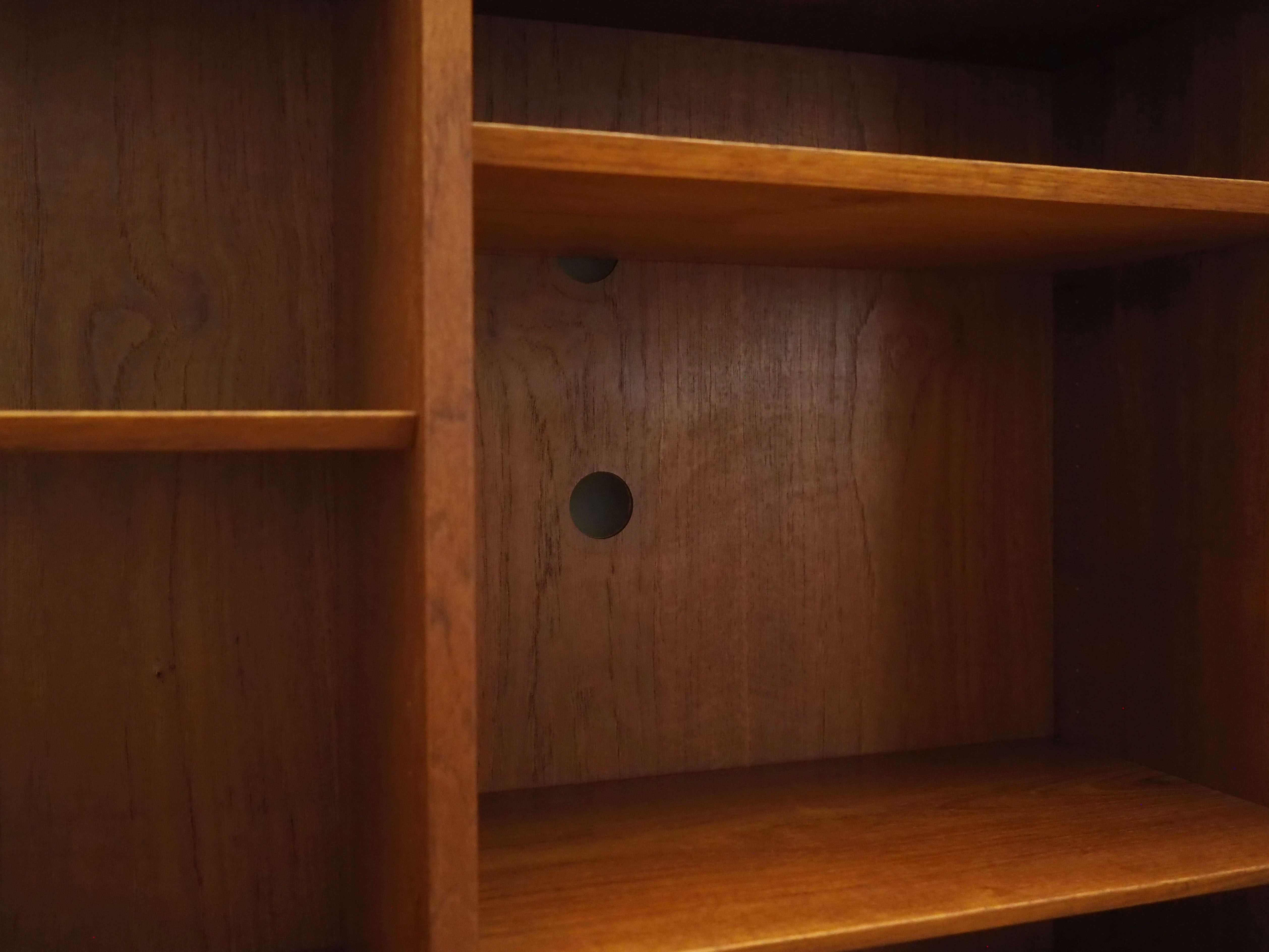 Teak bookcase, Danish design, 1970s, manufactured by Hundevad