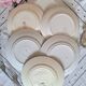 Mismatched antique flat plates in earthenware.