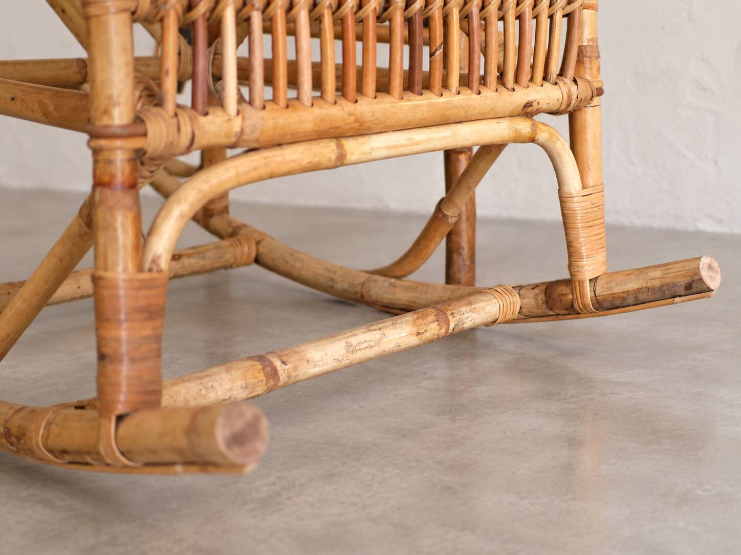 1970s rattan rocking chair