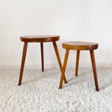 Duo of brutalist stools