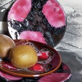 Three ceramic dessert plates from Vallauris 50s