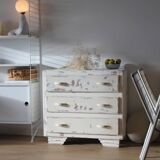 Small patinated art deco chest of drawers