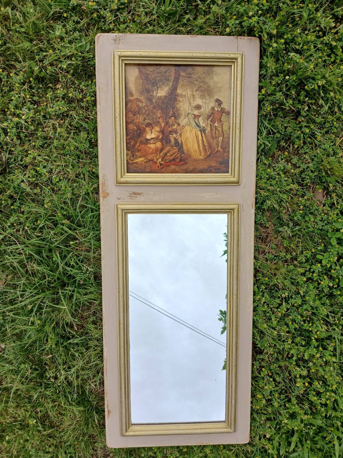 Miroir/ tableau ancien 88 × 42 cm