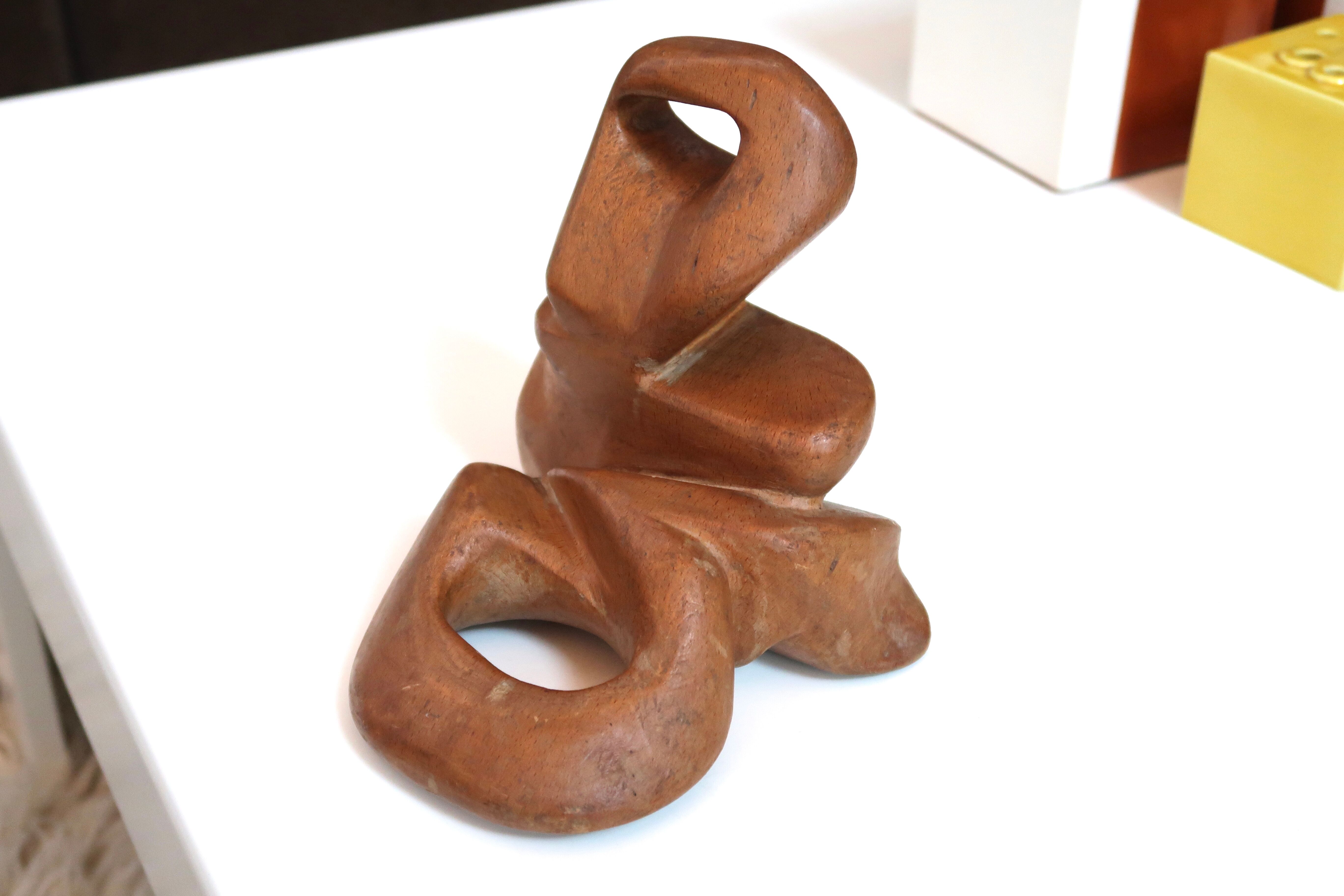 Abstract wooden sculpture, 60s