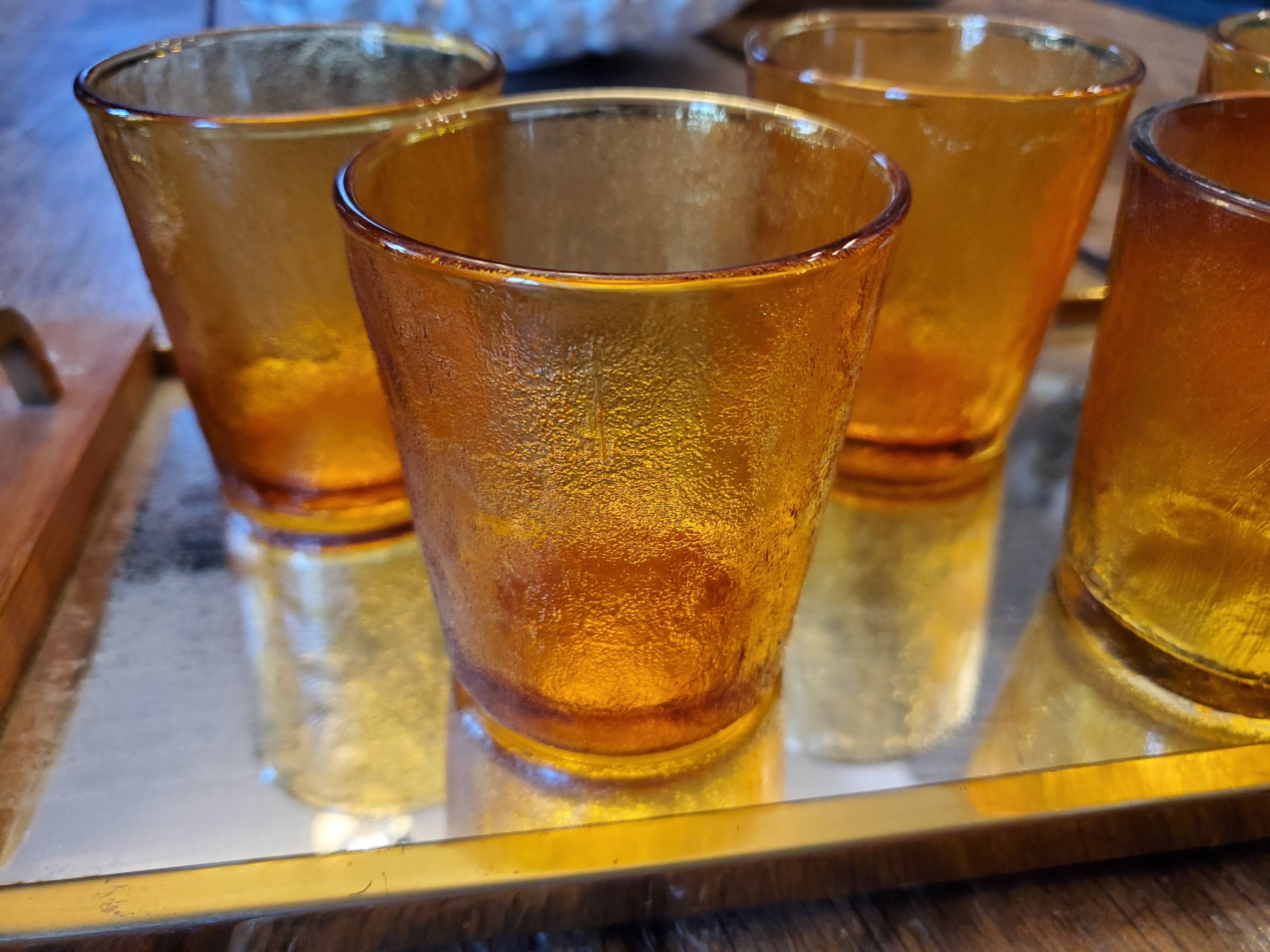 Lot de 6 verres ambré 70