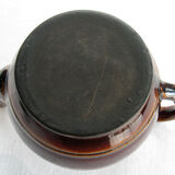 Ancienne cafetière en céramique vernissée marron
