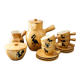 Ceramic coffee set imitation wood Grandjean-Jourdan Vallauris