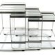 3 Seventies aluminium glass nesting tables