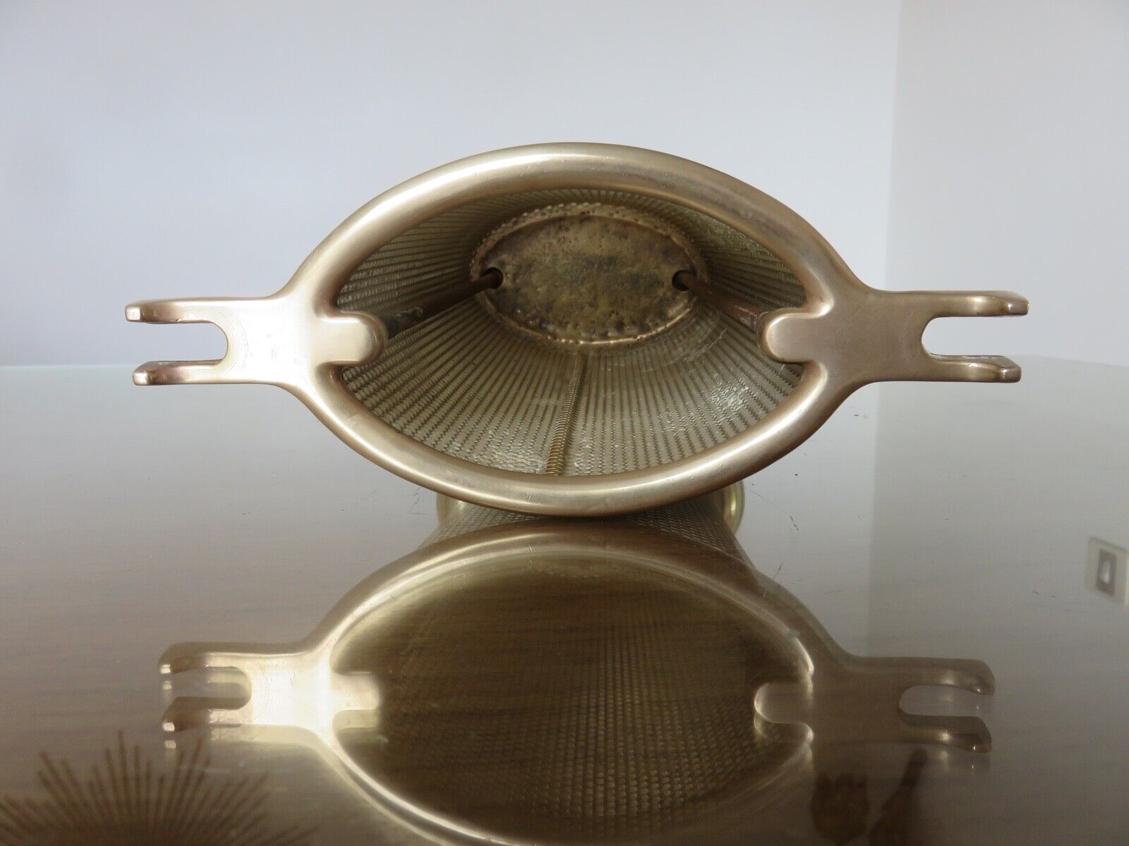 Servant, bronze modernist fireplace set