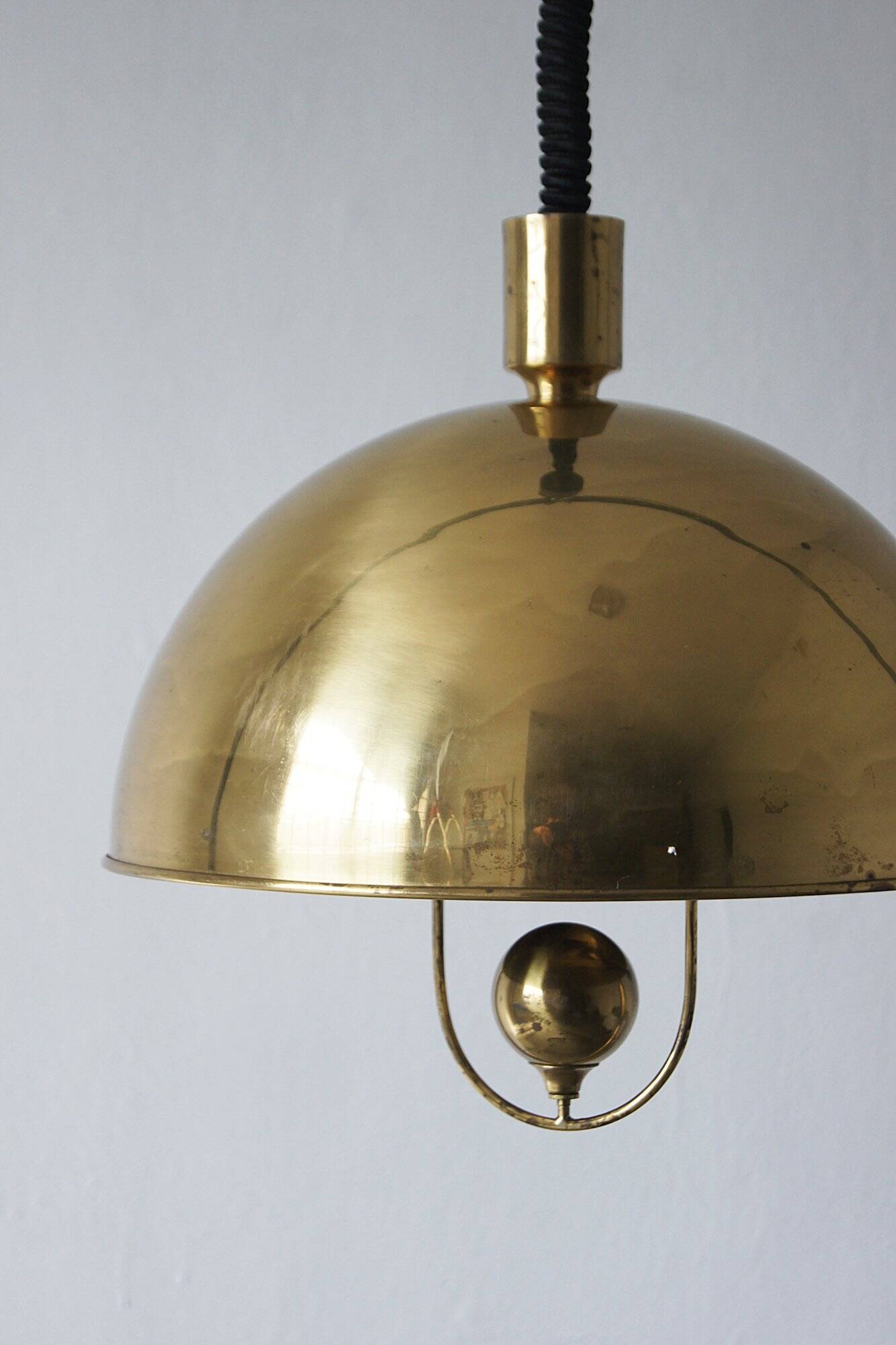 German Ceiling Lamp in Brass by Florian Schulz, 1970s