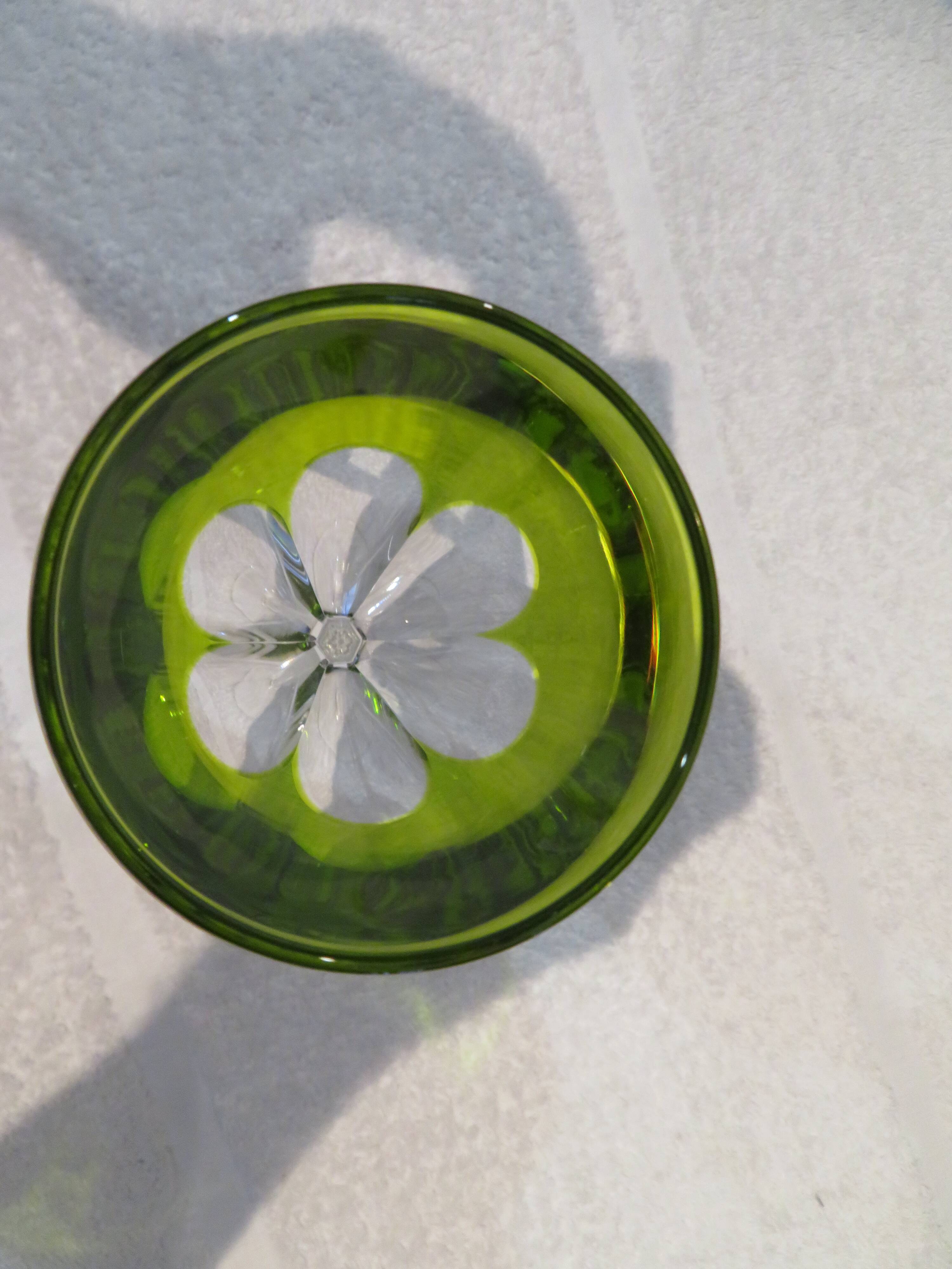 12cl Baccarat crystal wine glass, Genova model, Chartreuse lined, 19.1cm