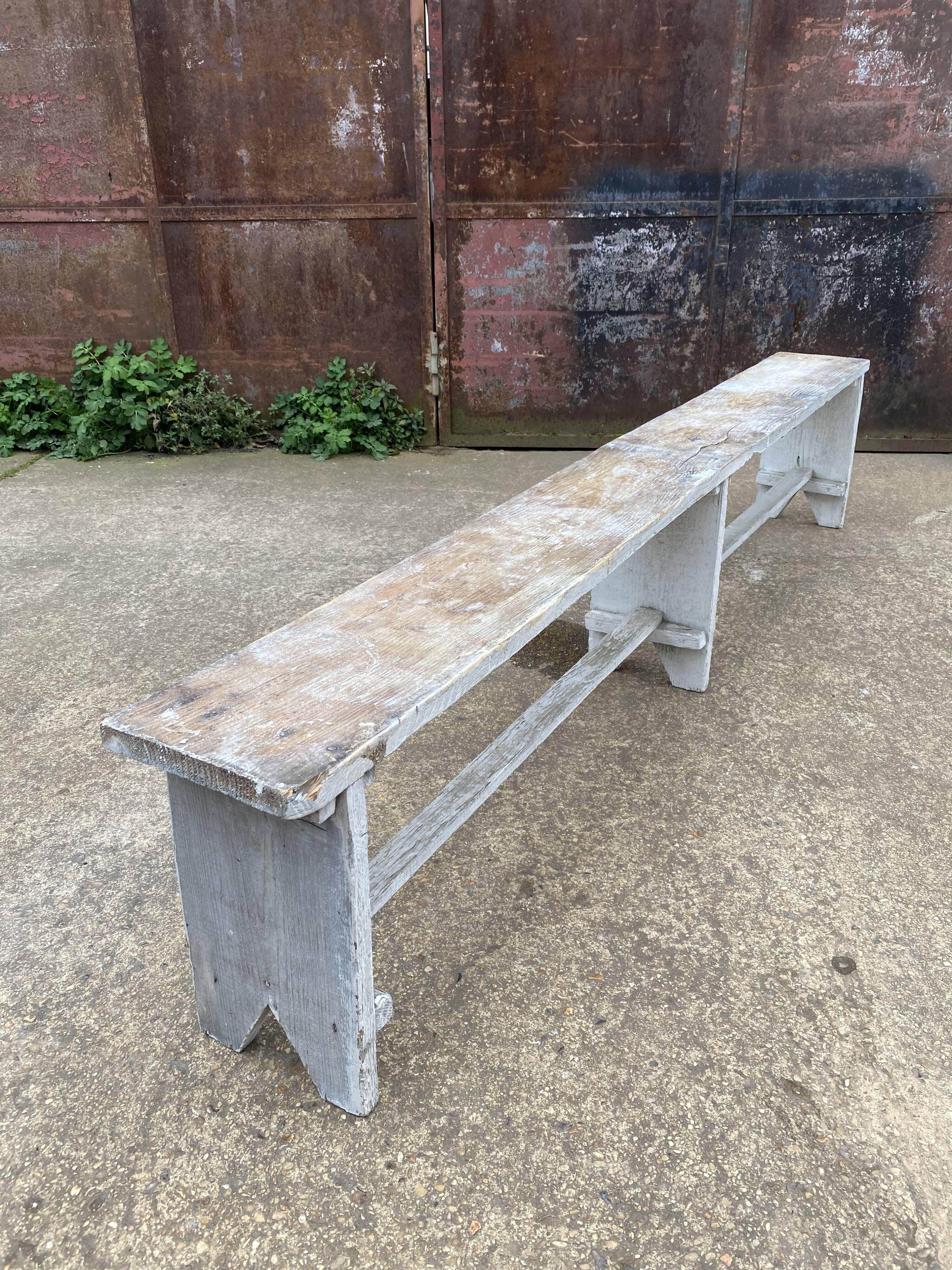 Solid wood bench
