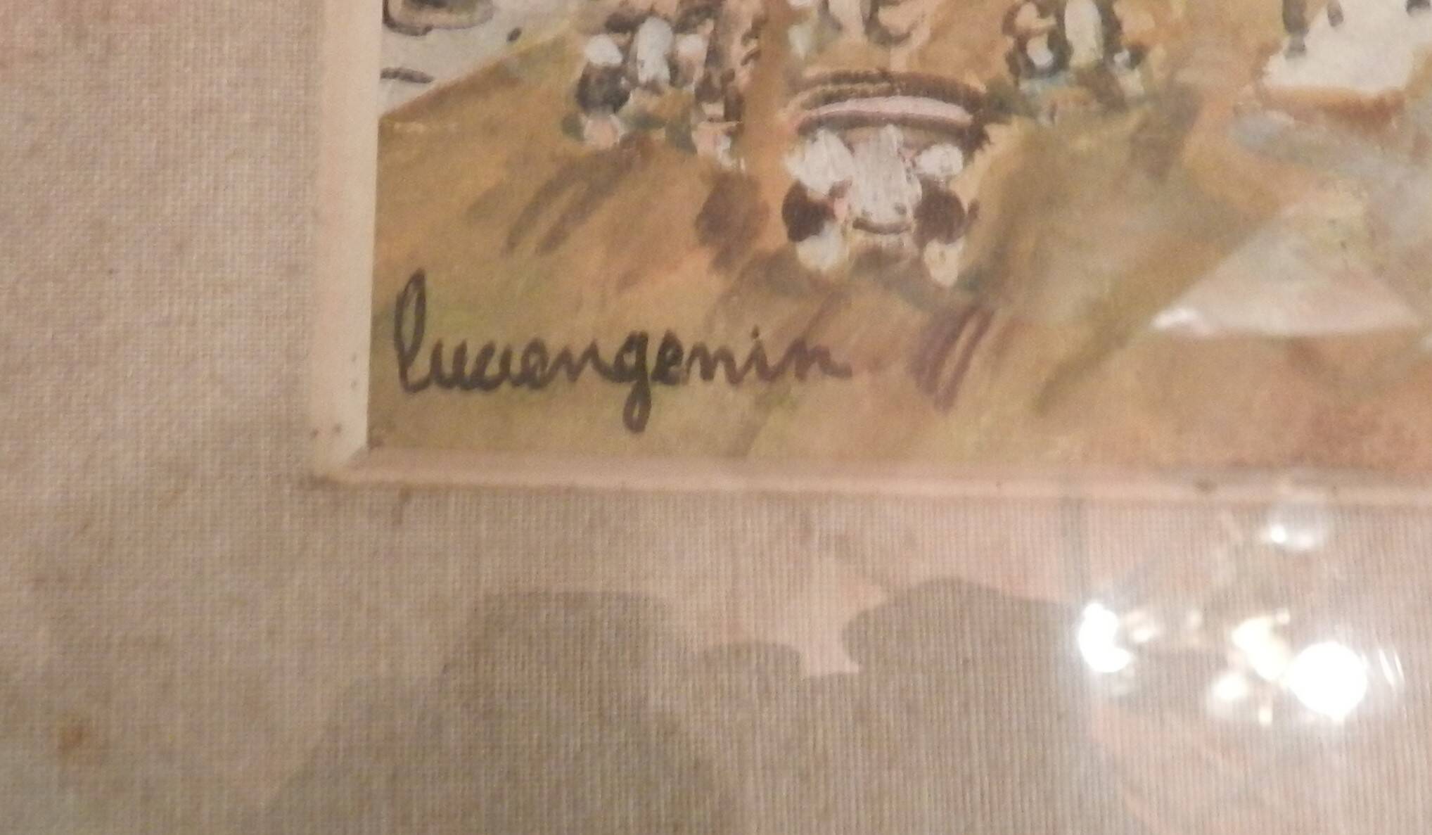Aquarelle sous verre signée Lucien Genin " L' Arc de Triomphe"