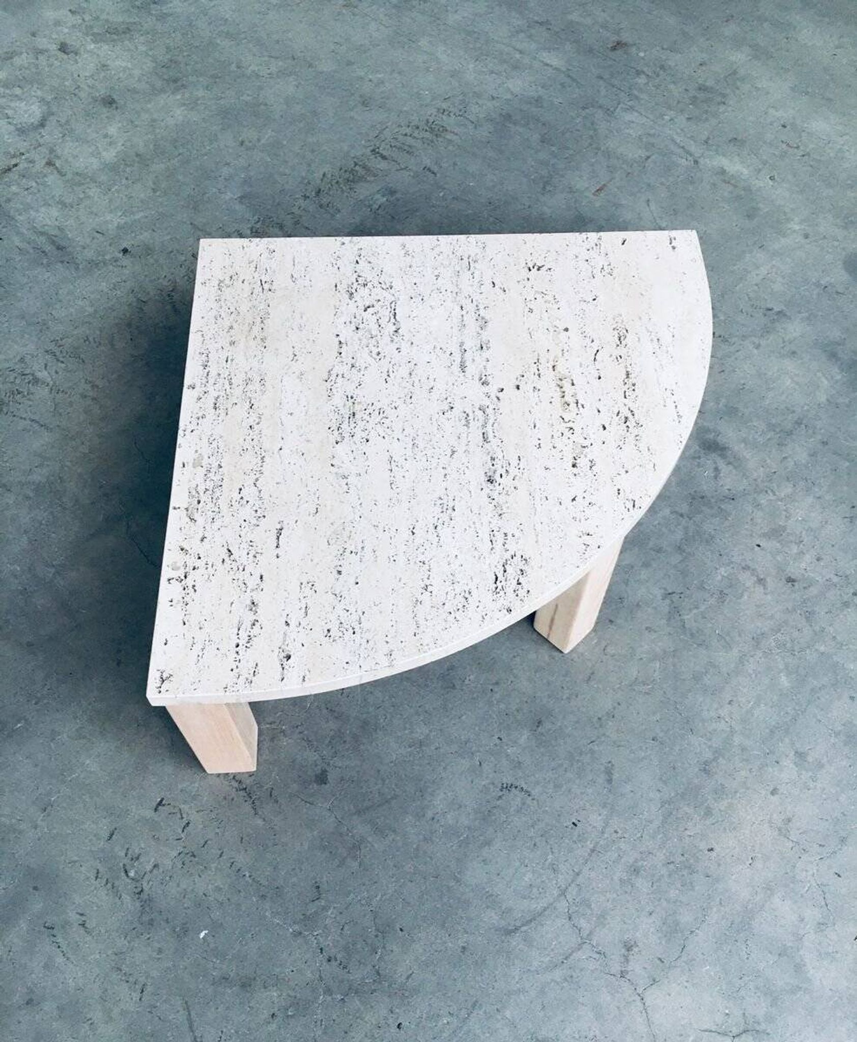Mid-Century Modern Travertine Edge Side Table, Italy, 1970s