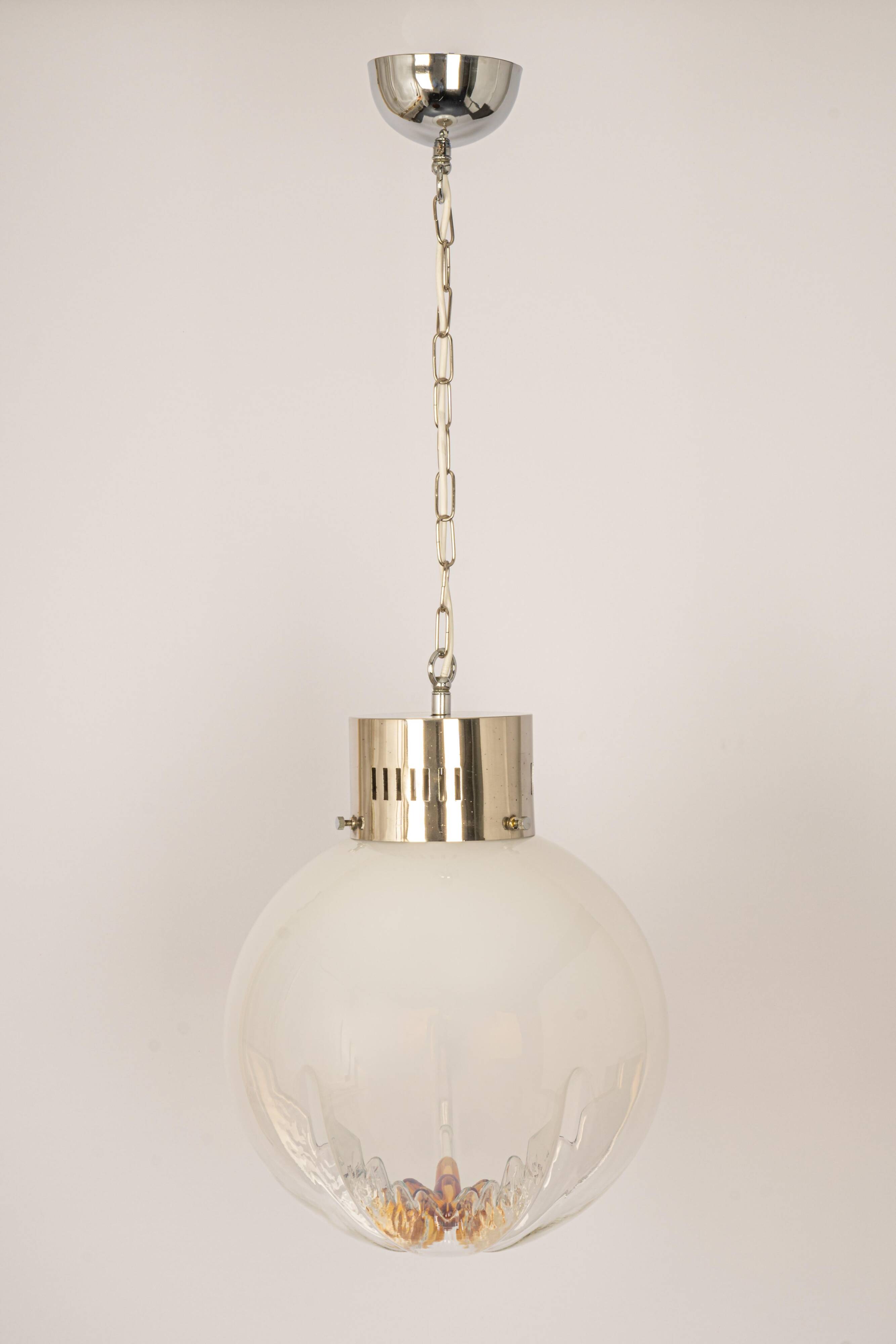 Suspended chandelier large Sputnik ball Murano, VeArt, Italy, 1970s