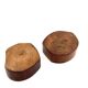 Organic modern set of 2 wood ashtrays, France 1970s