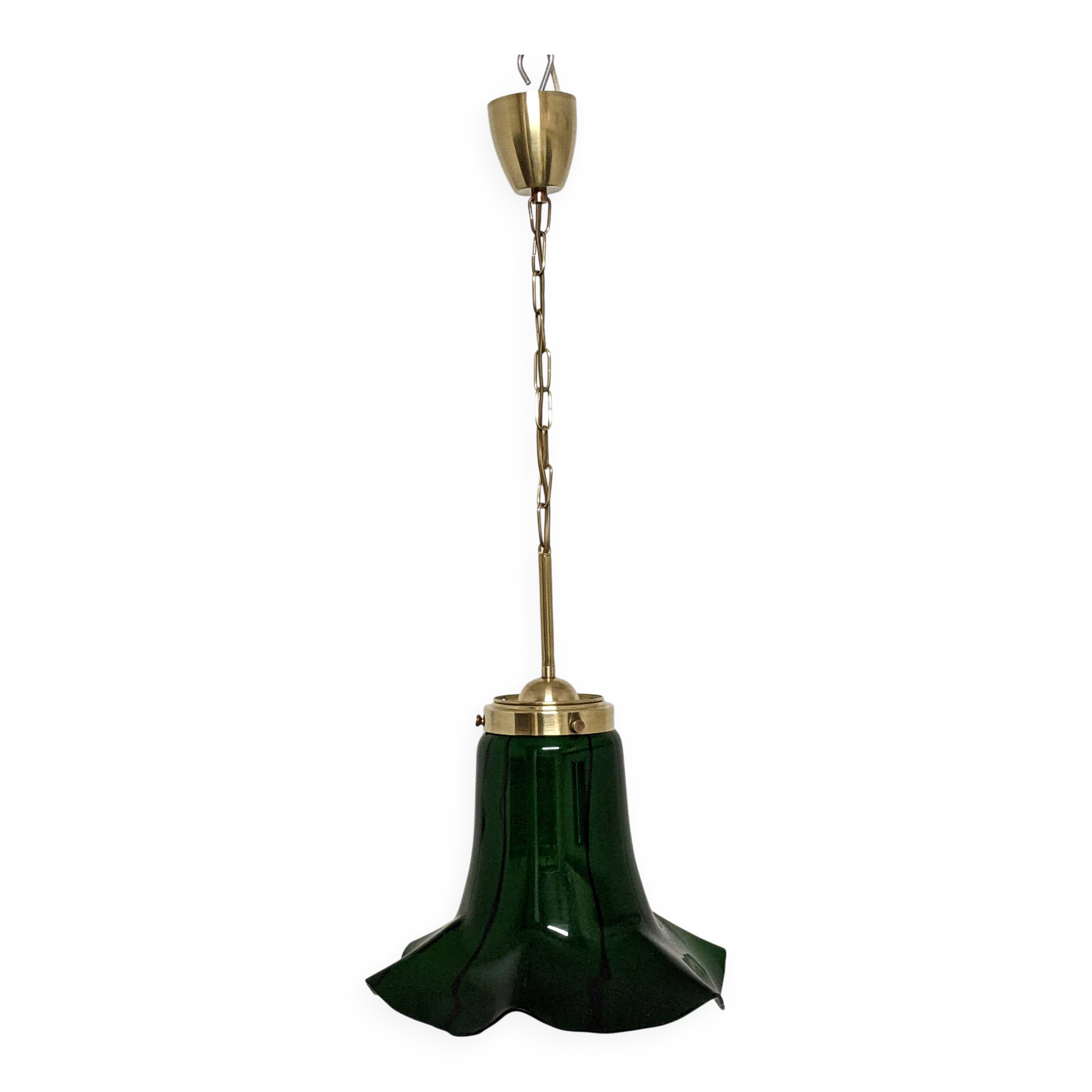 Art Nouveau style Murano glass pendant light, Italy circa 1950