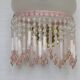 Pair of French Vintage Gold Wall Lights Pink Glass Beaded Fringe Shades
