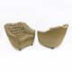 Pair of Gio Ponti style Mid-Century Modern Curved Armchairs, 1940s